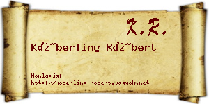 Köberling Róbert névjegykártya